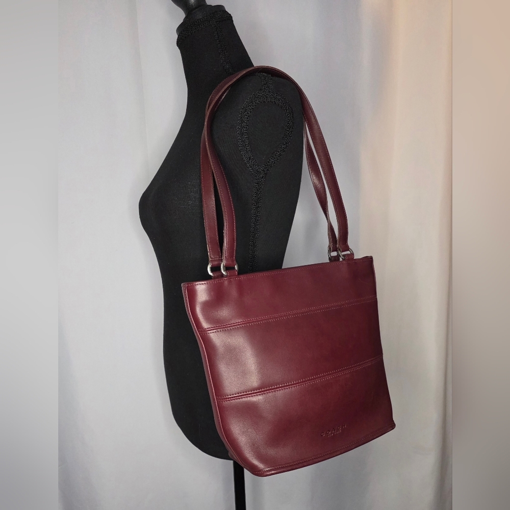 COACH Vintage 9098 Leather Burgundy Leather Handband Tote Bag. - Picture 4 of 8